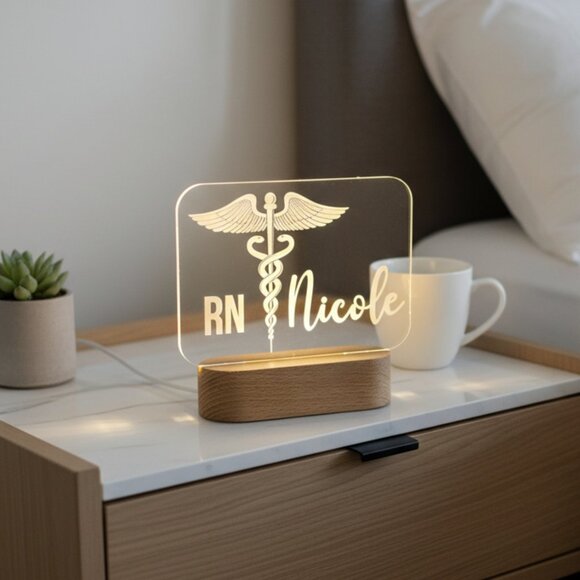 Personalized Nurse Night Light | Medical Personnel & Appreciation Gift - Picture 8 of 8
